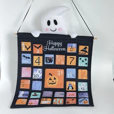 Halloween Interactive Countdown Calendar Felt Decor Wall Hanging Spooky Ghost - Image 1 of 4