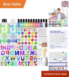 Resin Mold Kit 169 Pcs Silicone Alphabet with Tools for Jewelry Making Beginners - Picture 1 of 9