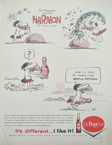 1962 Dr Pepper Caveman Harmon Cartoon By Johnny Hart Print Ad. Retro - Picture 1 of 1