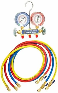 Yellow Jacket 42201 Series 41 Manifold, with 3-1/8" Gauges - Picture 1 of 2
