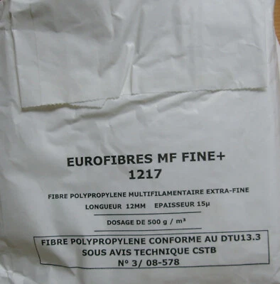 500 Gramm Estrichzusatzmittel Polypropylen Fasern gegen Schwundrisse Bewehrung - Bild 1 von 3
