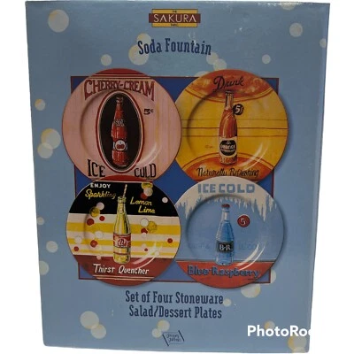 Set of 4 Stoneware Soda Fountain Salad/Dessert by Sakura Gregory Gorham - Image 1 of 4