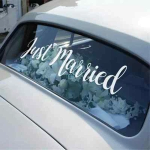 NEW JUST MARRIED Personalized Wedding Car Decal Sticker Decoration - Picture 1 of 6