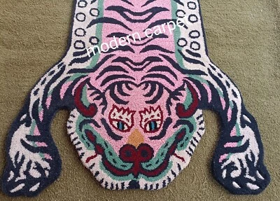Tibetan Tiger Rugs Handmade 100% Woolen Hand Tufted For Home Decoration - Image 1 of 4