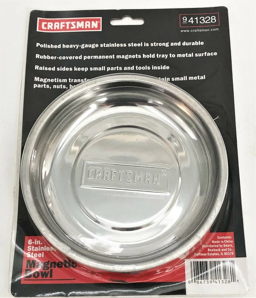 CRAFTSMAN 6" REDONDO CALIBRE PESADO ACERO INOXIDABLE PIEZAS MAGNÉTICAS BANDEJA PLATO 941328 Foto 1 de 1