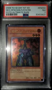 Yugioh 2006 Neo-Spacian Flare Scarab 1st Ed. POTD-EN004 Ultimate Rare PSA 7 - Picture 1 of 10