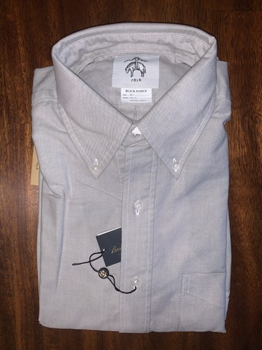 Camicia elegante Brooks Brothers nera in pile grigio in BB1 di Thom Browne