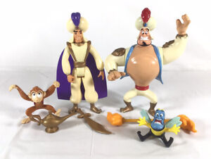 Vintage Aladdin Mattel Disney Prince Ali And Genie Action Figures W/ Accessories