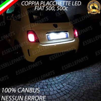COPPIA LUCI TARGA 18 LED FIAT 500 500C CANBUS ABARTH 6000K NO ERRORE - Immagine 1 di 3