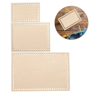3 Pcs Mini Embroidery Stretch Baby Basket Wood Bottom Wooden Bag - Picture 1 of 12