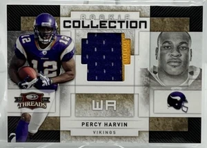 PERCY HARVIN~ 2009 Donurss Threads RC JERSEY PRIME PATCH (#/25) ~Vikings ~LOOK! - Picture 1 of 2