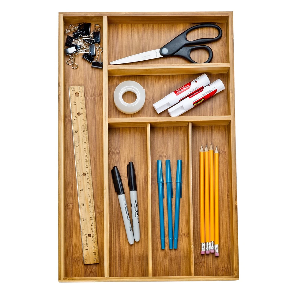 Bandeja organizadora Seville Classics bambú 6 compartimentos Foto 1 de 4