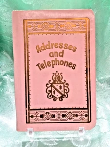 Mini Geldbörse Adressbuch, rosa Leder & Goldrand, frühe 60er Jahre MCM, Japan - Bild 1 von 8