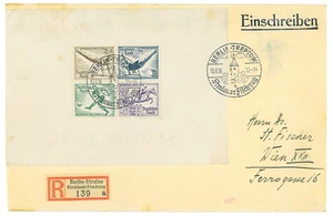P3566 - JUEGOS OLÍMPICOS BERLÍN 1936, 15.8.36, BLOQUES 5 Y 6 SOBRE 2 CUBIERTAS REGISTRADAS - Imagen 1 de 4