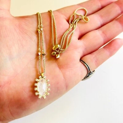 Ожерелье Kendra Scott KS Brett перламутровое золотое швабра дизайнерское высококачественное 28 дюймов - Изображение 1 из 4