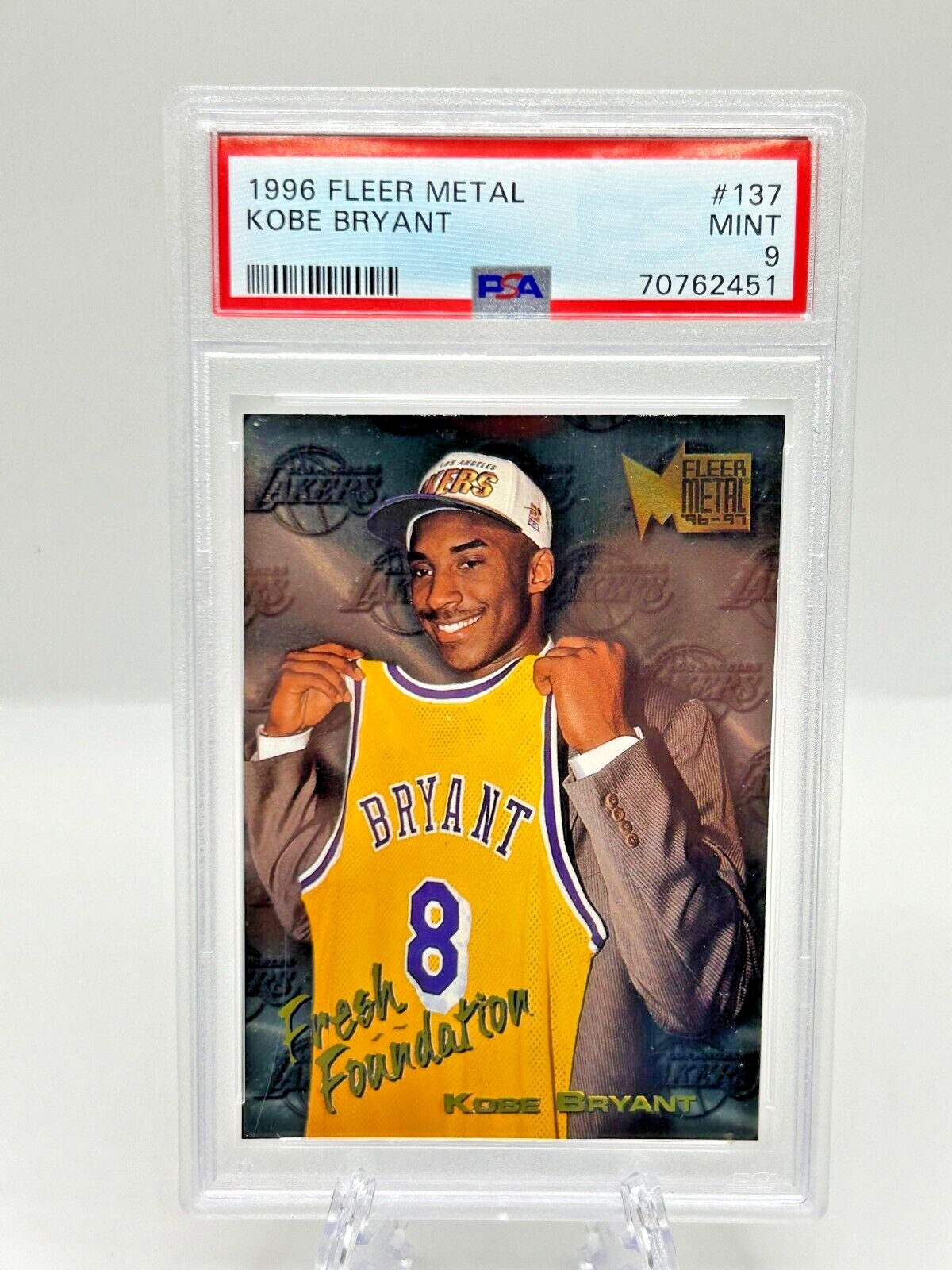 1996-97 Fleer Metal #137 Kobe Bryant Fresh Foundations PSA 9 MINT Rookie Iconic