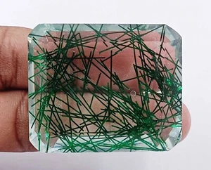 Piedra preciosa suelta de cuarzo verde atractivo corte esmeralda 230-235 quilates certificado EGL DSE - Imagen 1 de 7