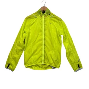 MIZUNO Tour Rain Waterproof Full Zip Yellow Golf Running Sports Jacket Men's M - Picture 1 of 10