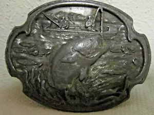 Vintage 1984 Brass Bass Fishing Belt Buckle I-29 Buckle Co. Fits Up To 1.75" W - Picture 1 of 8