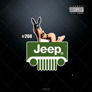 Caja de Herramientas JEEP LOGO HOT Hermosa Modelo Pinup Chica Garaje Calcomanía Adhesiva 4 Pulgadas - Imagen 1 de 1
