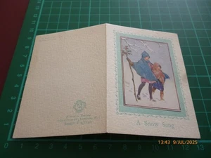MARGARET W. TARRANT A SNOW SONG POEM MEDICI SMALL UNWRITTEN CHRISTMAS CARD *RARE - Picture 1 of 5