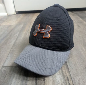 Under Armour Stretch Fitted Hat Youth Size S/M Charcoal gray Orange Logo - Picture 1 of 6
