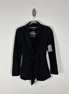 Nuevo con etiquetas Blazer Boston Proper Beyond Travel Corbata Cintura Talla 2 Negro Tejido Elástico - Imagen 1 de 11