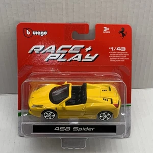 Ferrari 458 Spider 1:43 Bburago Amarillo Carrera + Play Producto Oficial 2024 Nuevo - Imagen 1 de 10