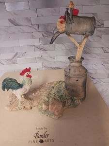 Schmid Lowell Davis Rooster & Hen AT THE MAIL BOX Fine Arts G1 - Picture 1 of 9