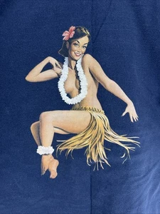 RARE HULA GIRL 1990s Y2K Abercrombie & Fitch Logo Graphic Tee Size XL - Picture 1 of 7