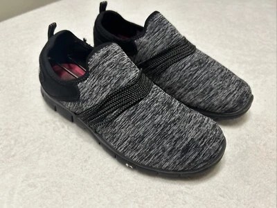Zapatillas sin cordones Skechers negras grises para mujer talla 7 espuma viscoelástica gratis High Living Foto 1 de 4