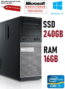 Dell Optiplex 790 Mini Tower PC - Core i7 16GB RAM 240GB SSD Windows 10 Computer - Picture 1 of 2