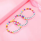 Handmade Macrame Alphabet Beads Strand Bracelet Elastic For Children Cuff Bangle