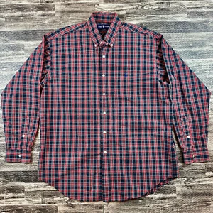 Vtg Polo Ralph Lauren Blake Mens Long Sleeve Plaid Shirt Sz L Large 2 Ply Cotton - Picture 1 of 4