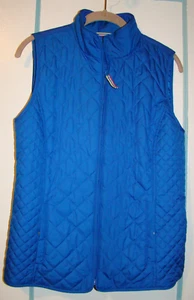 Talbots Blue Quilted Vest Jacket, Full Zip w/ Pockets Women's Size XS - Picture 1 of 4