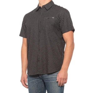 Hurley Shirt Mens Size Medium Chambray Stretch AOP Short Sleeve Shirt New - Picture 1 of 4