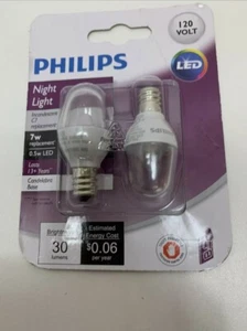 2 pack Philips 462977 7W Equivalent LED Soft White C7 Nightlight CC23 - Picture 1 of 2