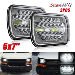 Pair For Chevy C1500 C2500 C3500 K1500 K2500 K3500 1988-1999 7x6" LED Headlights - Picture 1 of 14