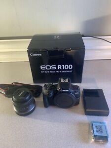 Canon EOS R100 24.1 MP Mirrorless Camera with 18-45mm Lens Kit Open Box
