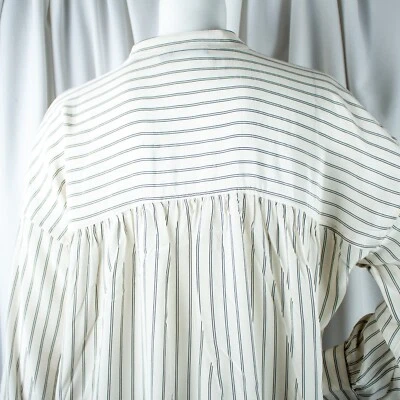 VINCE Nordstrom Nueva Camisa Retro Colonial Marfil Negra Rayas Mujer Talla L Foto 1 de 4