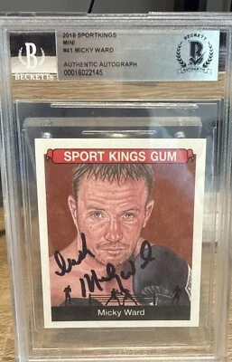 Signed 2018 Sportskings Mini #41 Micky Ward Beckett BAS Slab - Image 1 of 2