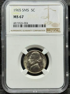 1965 Jefferson Nickel SMS | NGC MS67 | Amazing Luster - Picture 1 of 4
