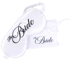 THE BRIDE SLEEP MASK & DILLY BAG satin gift box bridal shower wedding hens night - Picture 1 of 5