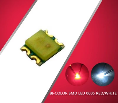 0605RW 100pcs SMD LED 0605 Bi-color Red/White LEDs   - Image 1 of 2