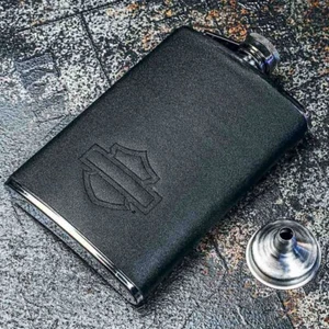 FIASCHETTA FLASK HARLEY DAVIDSON WHISKY DRINK BICCHIERINO BAR BIKER IDEA REGALO - Imagen 1 de 3