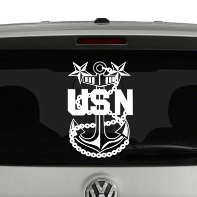 United States Navy Master Chief Petty Officer Anchor Vinyl Decal Sticker - Image 1 of 2
