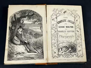 Antik 1854 Der komplette Angler Isaac Walton Charles Baumwollausgabe illustriert - Bild 1 von 24