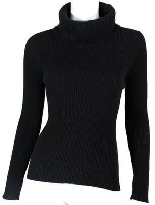 Suéter Pullover VALENTINA KOVA Negro Cachemira Acanalado Tejido Cuello Simulado S Foto 1 de 4