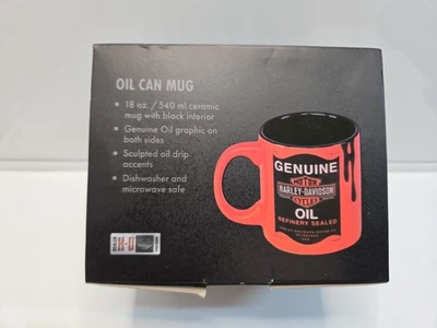 Harley-Davidson Oil Can Bar & Shield Logo 18 oz. Ceramic Coffee Mug - Orange - Photo 1/4