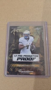 2025 Leaf Pre Production Proof 1/1 Jeremiyah Love Gold Vinyl Superfractor Irish - Picture 1 of 5